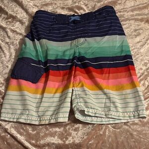 art class Multicolor Striped Kids Swim Trunks